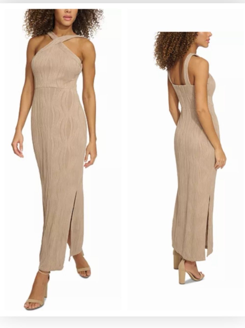 Siena Wavy-Texture Sleeveless Maxi Dress $138